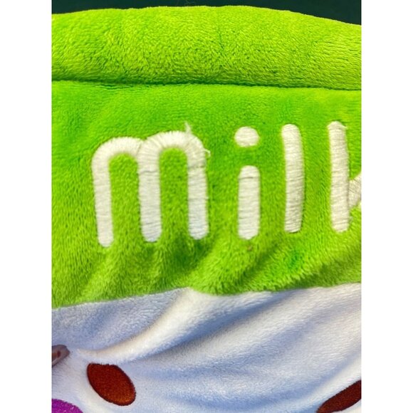 Rare Kawaii Green Plush Milk Carton Pillow 9x9 - Picture 3 of 6